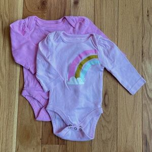 Two 0-3 month pink Cloud Island bodysuits